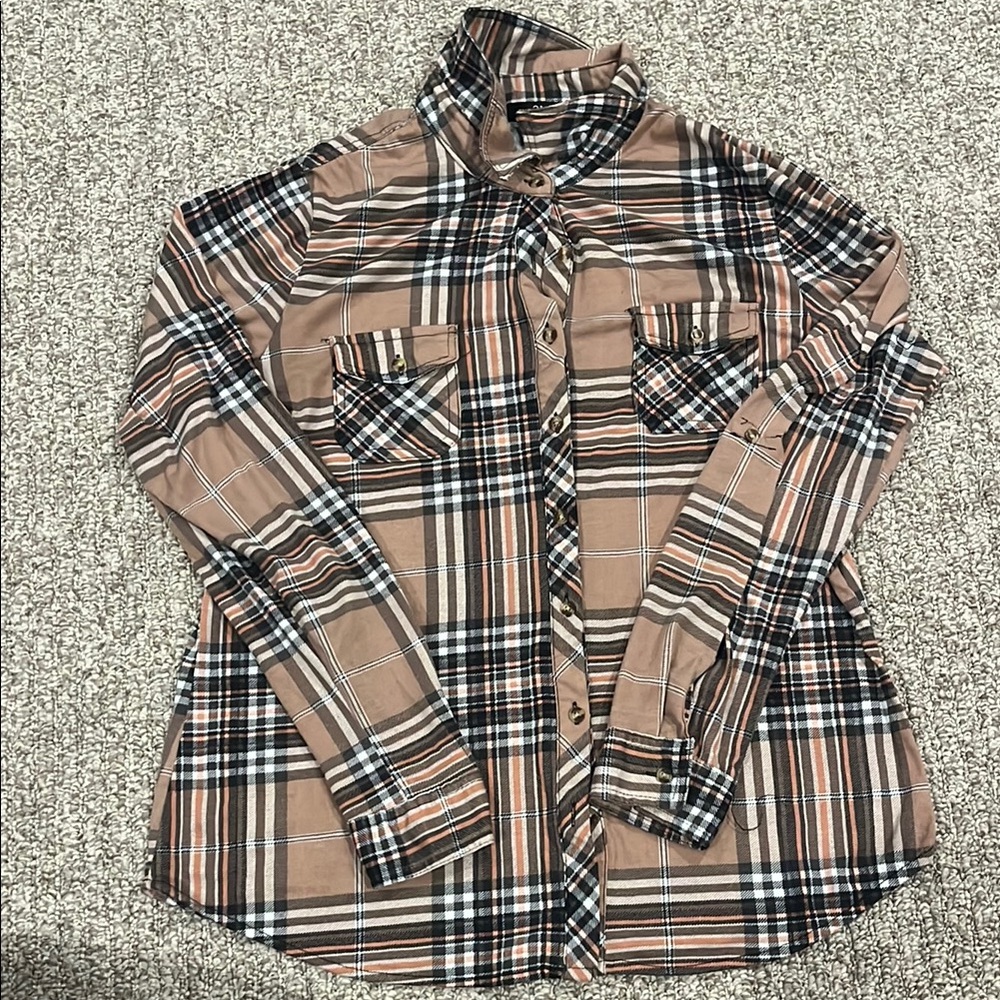 Plaid Button-Up Shirt